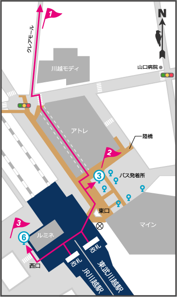 川越駅から