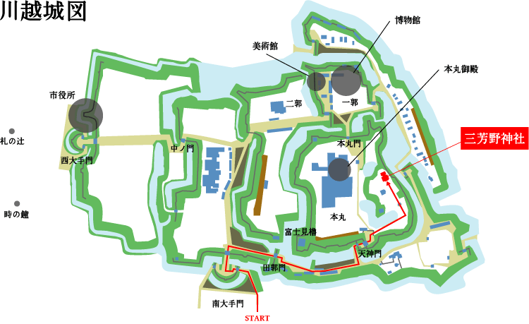 川越城図
