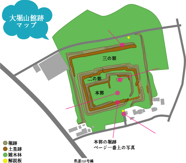 大堀山館跡マップ