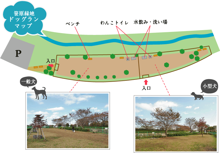 笹原町緑地ドッグランマップ